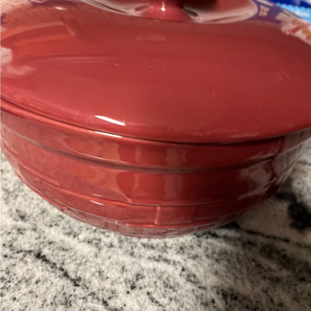 Longaberger Red Ceramic Casserole Dish